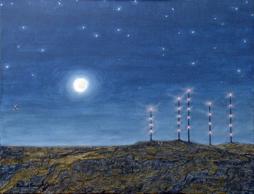 Night Landscape - Acrylic Painting on Canvas